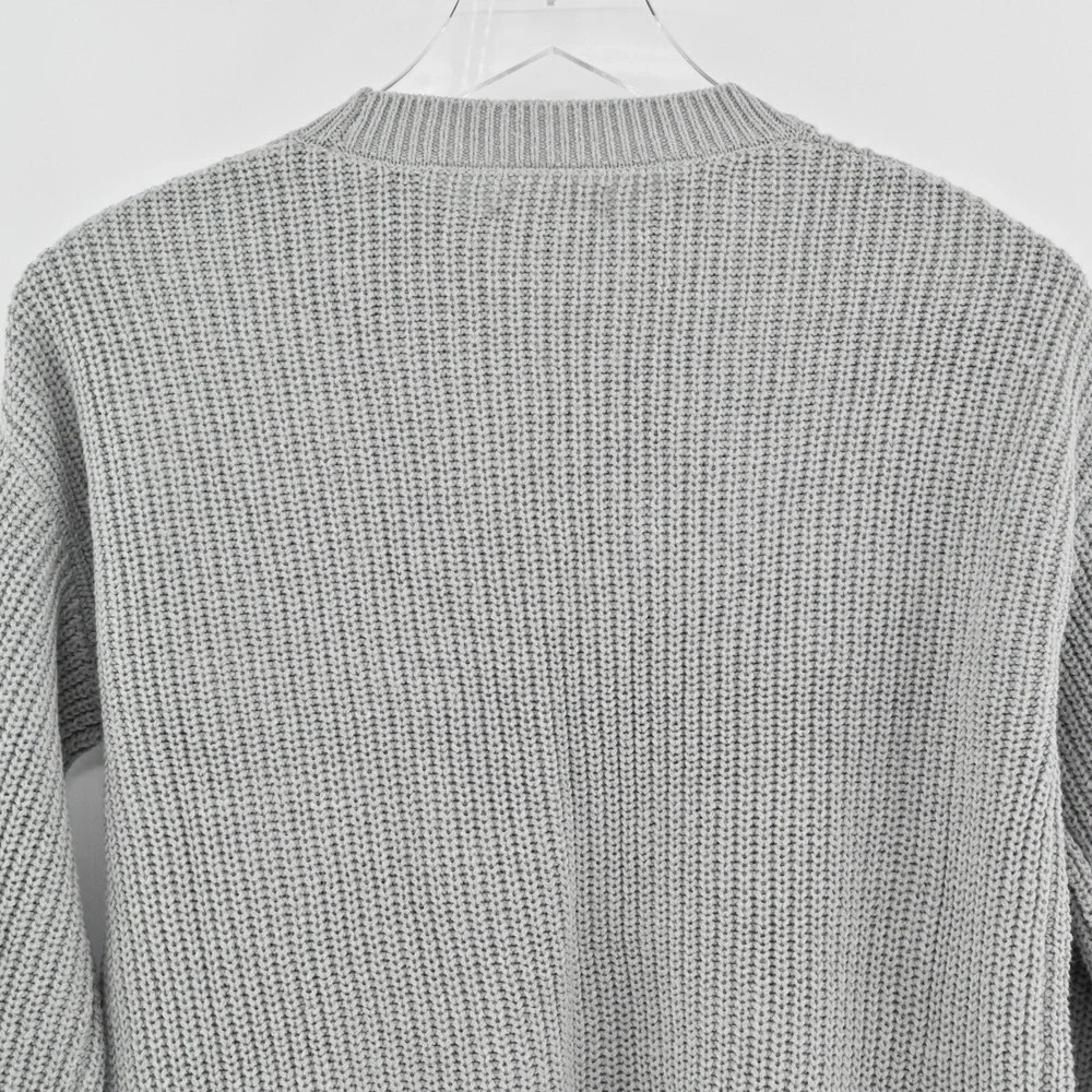 BP Shaker Stitch Crewneck Sweater Womens Size XS Grey Cotton Nordstrom Cozy Chic